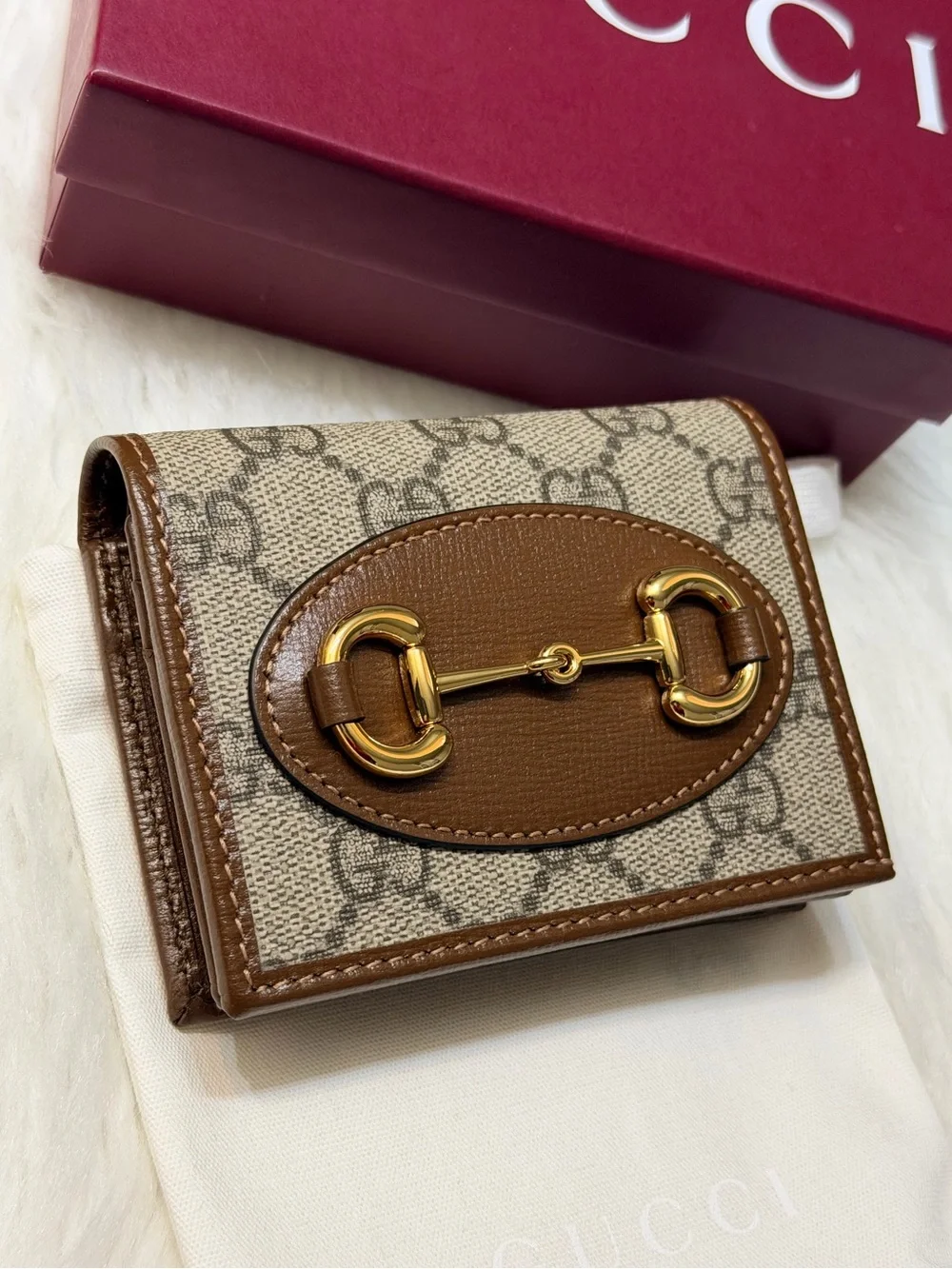 NEW✨Gucci GG Supreme Canvas Horsebit Bifold Wallet - Picture 5 of 14